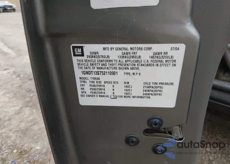 2005 Chevrolet Trailblazer Ls z USA, uszkodzony, nr VIN 1GNDT13S752110901